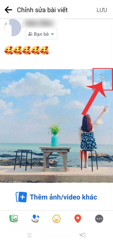Chạm vào biểu tượng dấu "X"