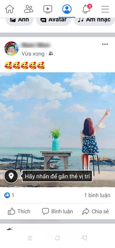 Bài viết trước khi thay đổi ảnh