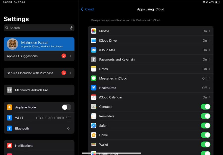 App dùng iCloud