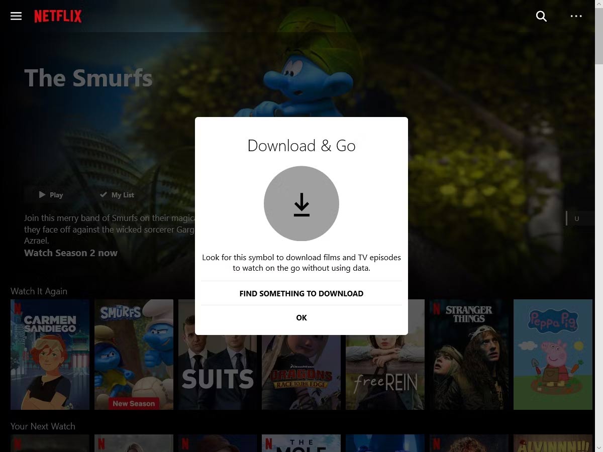 Nút tải video trên Netflix