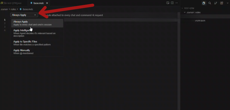 file rule cursor