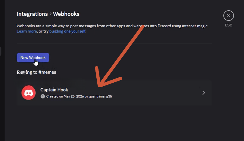 cách sử dụng webhook discord