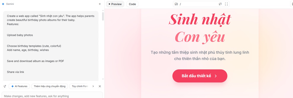 Tạo app ảnh sinh nhật cho bé yêu