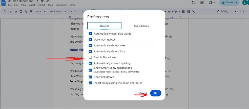 Markdown trong Google Docs