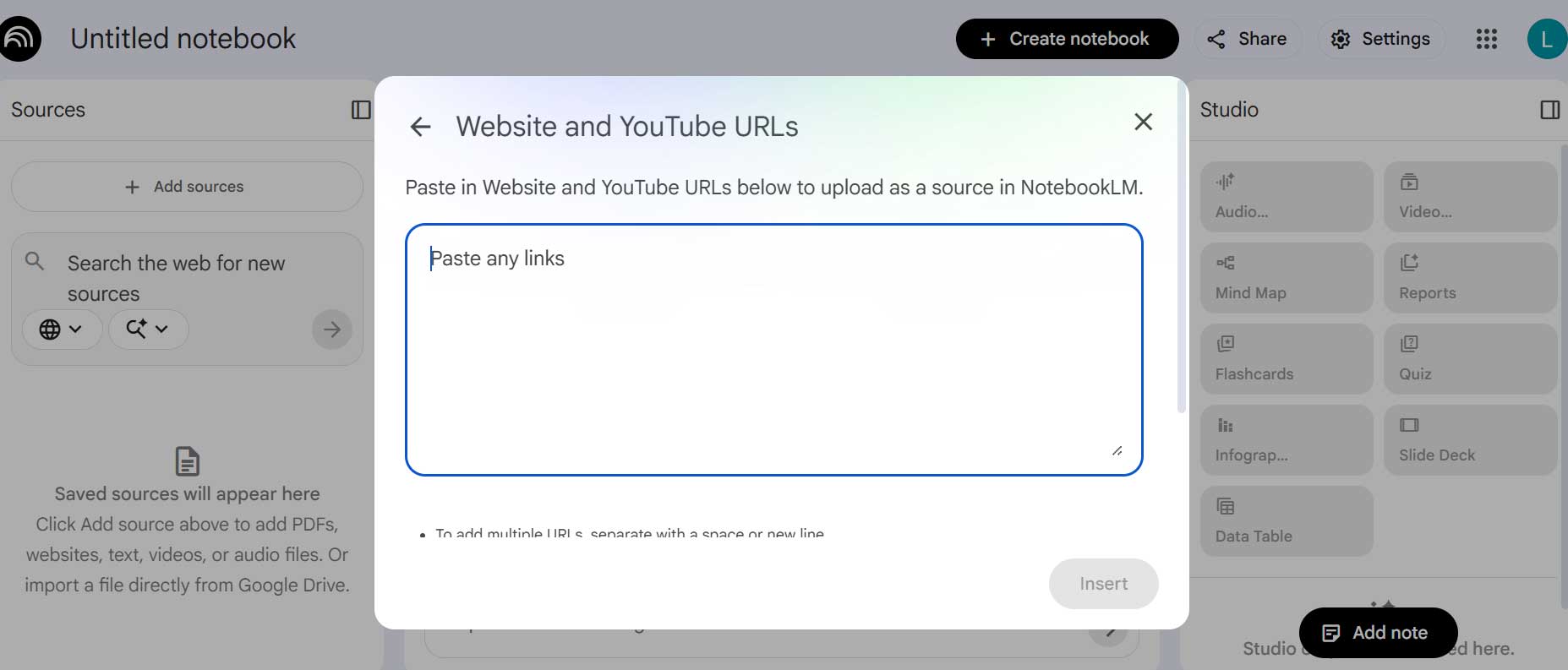 Tải link web tạo video từ NotebookLM