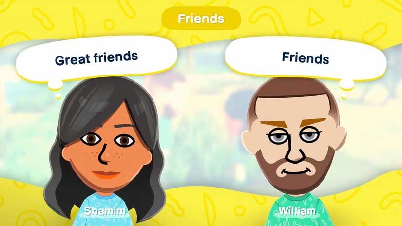 Thông báo hiển thị mối quan hệ tình bạn trong Tomodachi Life