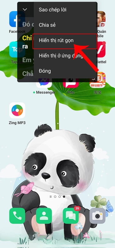 Ấn vào mục Hiển thị rút gọn