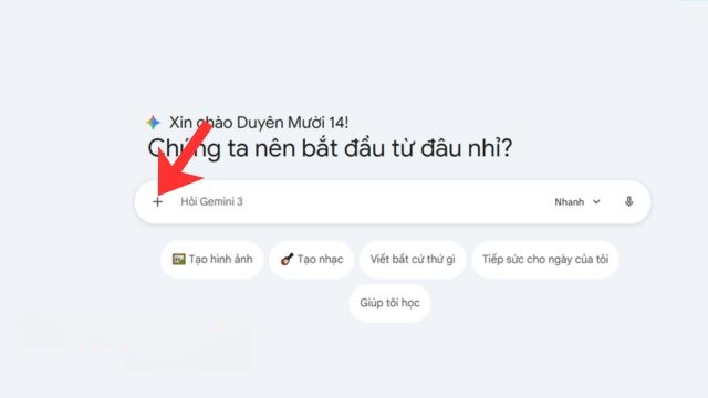 Nhấn vào biểu tượng dấu "+"