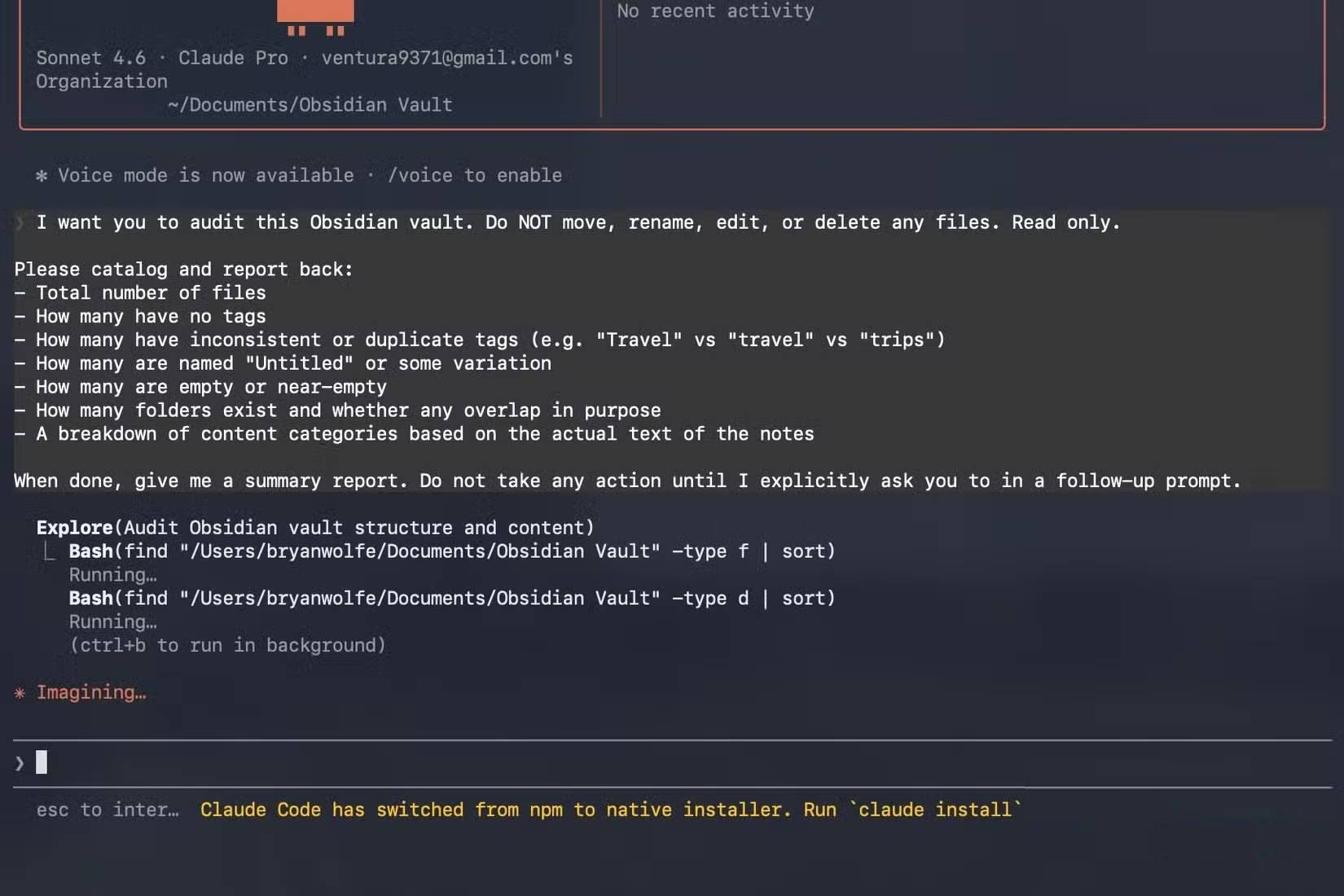 Claude Code đang chạy trên Terminal của máy Mac