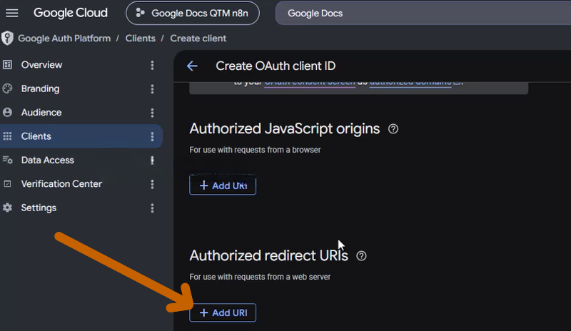hướng dẫn thiết lập google docs với n8n