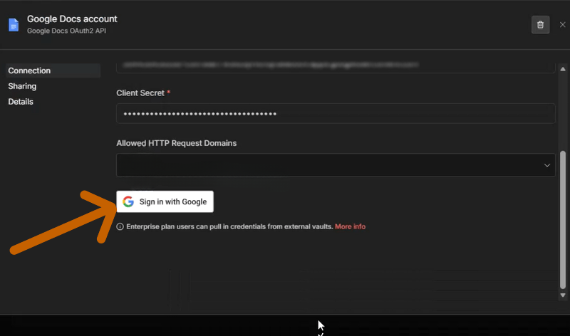hướng dẫn kết nối n8n với google docs