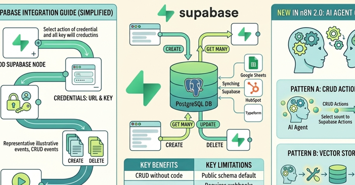 Cách kết nối Supabase với n8n - tự động hóa database workflow 