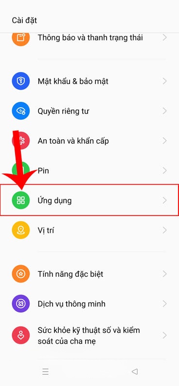 Nhấn vào nút Ứng dụng