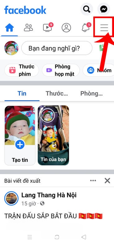 Chạm vào biểu tượng ba dấu gạch ngang