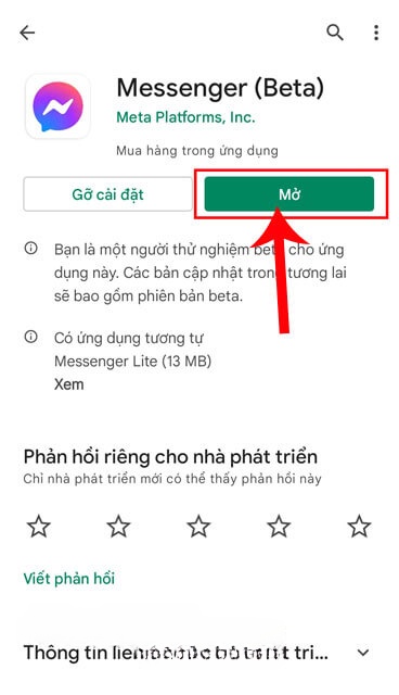 Nhấn vào nút Mở