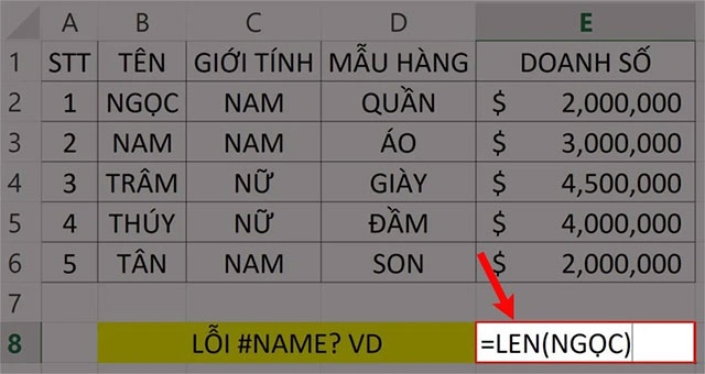 Dữ liệu cần truy vấn không đặt trong dấu ngoặc kép