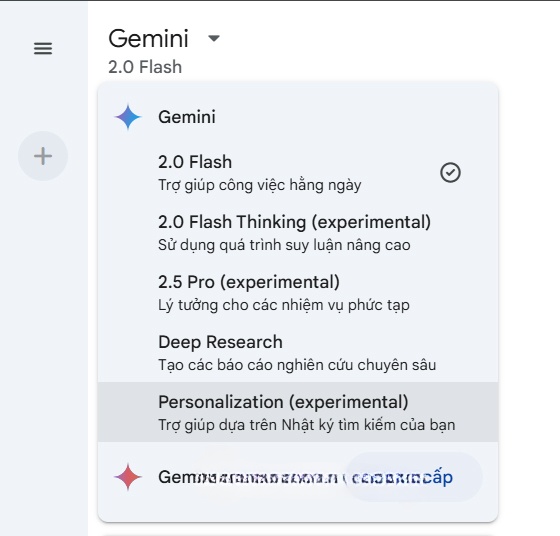 Chọn mô hình Gemini