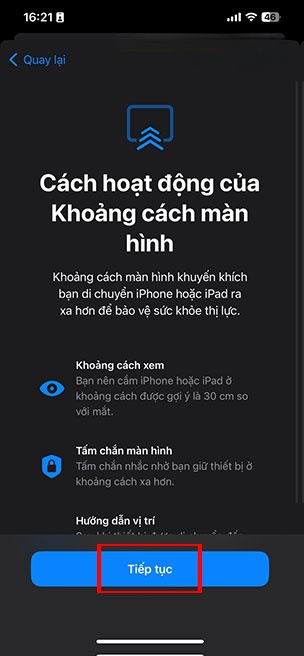 cach kich hoat khoang cach man hinh iOS 17 4*435353