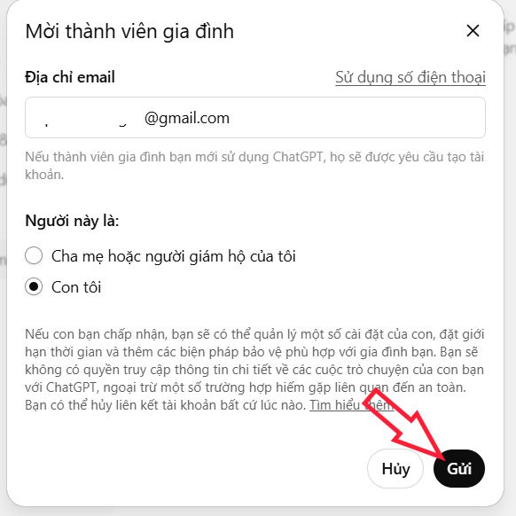 Gửi lời mời