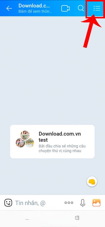 Chạm vào biểu tượng ba dấu gạch ngang