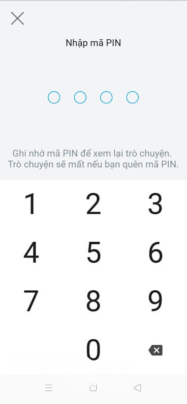 Đặt lại mã PIN cuộc trò chuyện ẩn