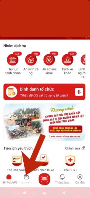 Ấn vào mục Ví giấy tờ