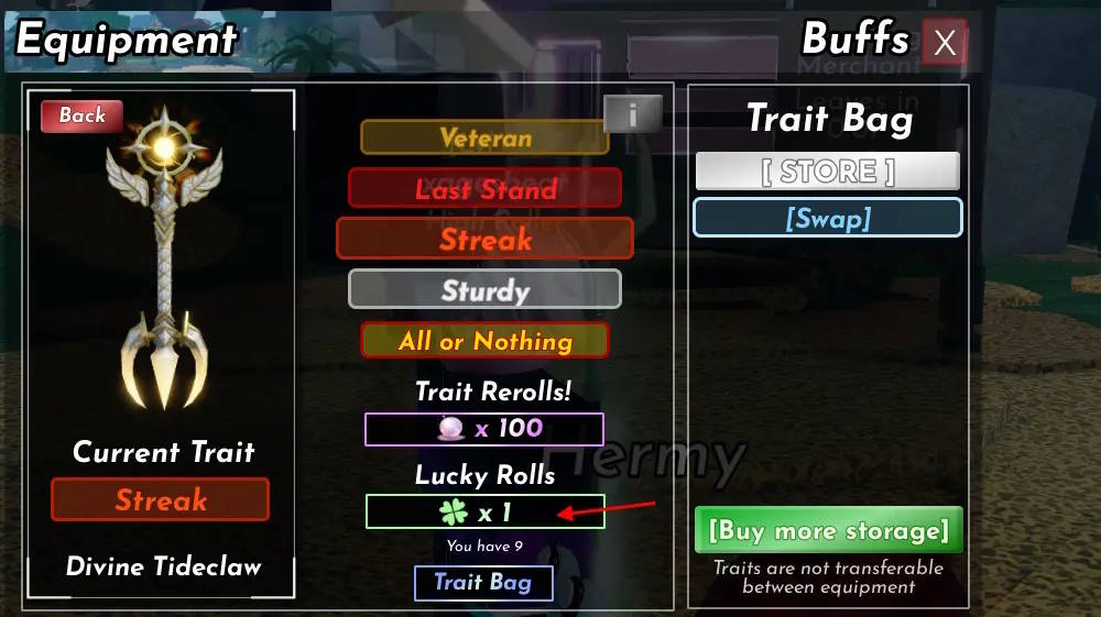 Lucky Trait Roblox Shells