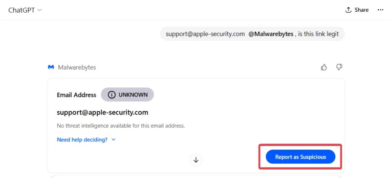  Cách sử dụng ChatGPT để báo cáo các chiêu trò lừa đảo ngay lập tức với Malwarebytes 