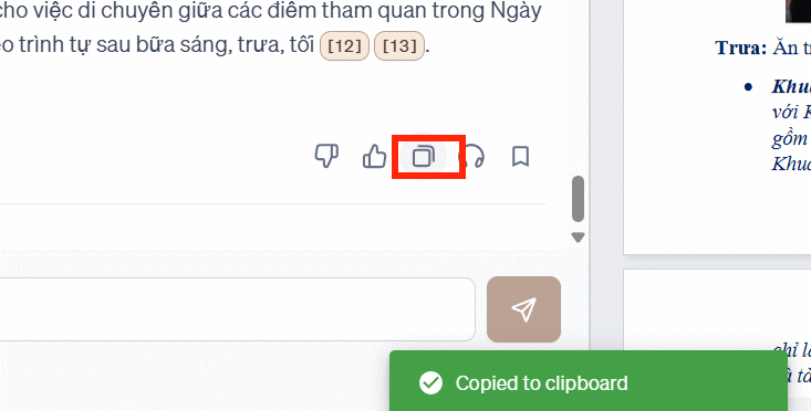 Sao chép nội dung phân tích PDF trên Humata