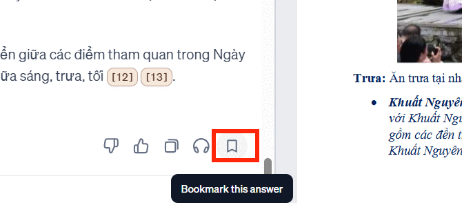 Bookmark nội dung phân tích PDF trên Humata