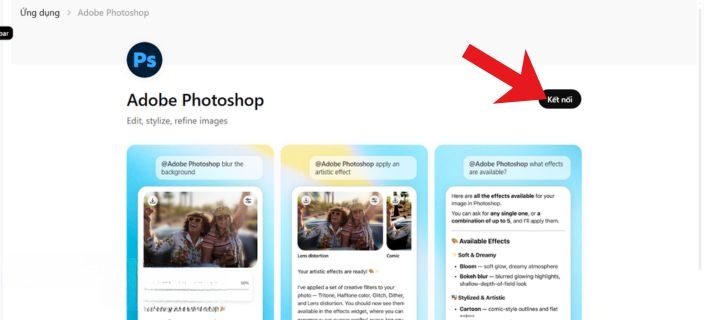 Nhấp chuột vào nút Kết nối