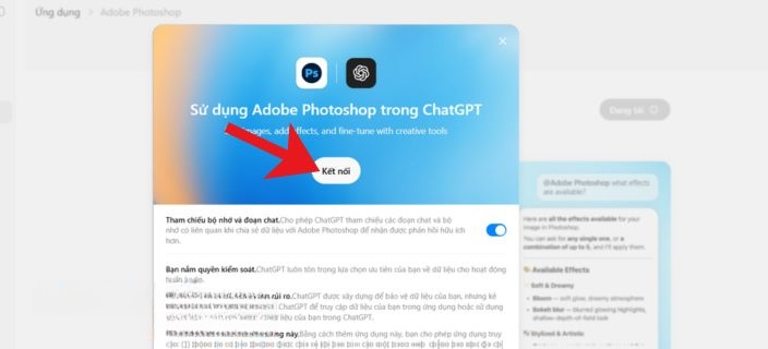 Tiếp tục click chuột vào nút Kết nối