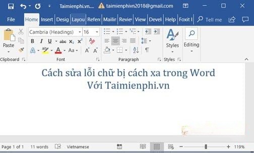 cach sua loi chu bi cach xa trong word 10
