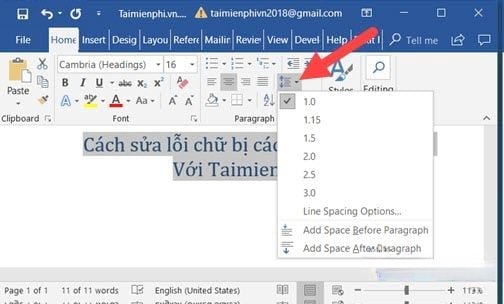 cach sua loi chu bi cach xa trong word 11