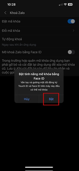 Zalo loi biometric 8*524550