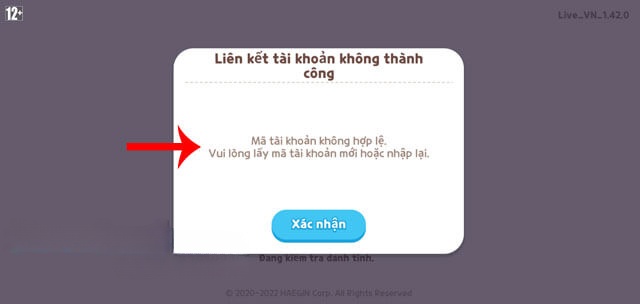 lỗi liên kết tài khoản không thành công
