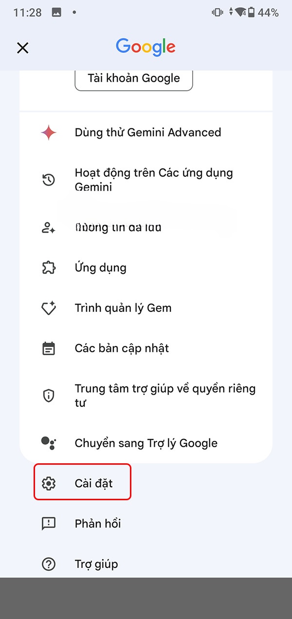 Cài đặt Gemini