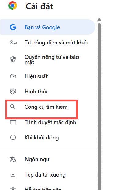 Công cụ tìm kiếm trên Chrome