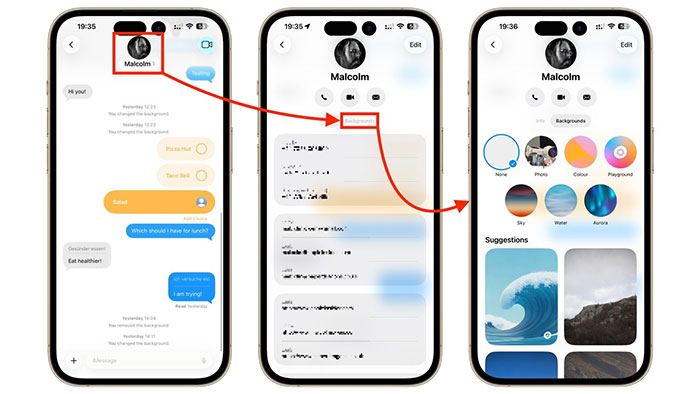  Cách thay đổi hình nền cuộc trò chuyện trong iMessage trên iOS 26 