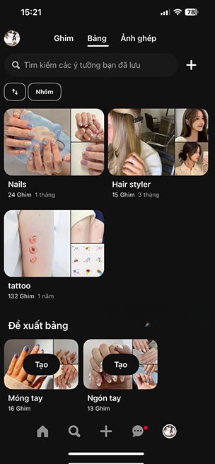 cach them pinterest widget vao man hinh chinh 2*512126