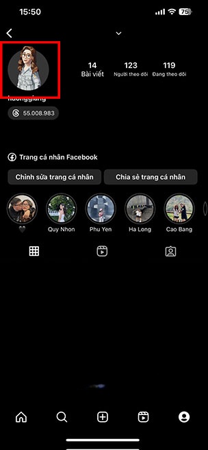 thiet lap avatar lat Instagram 4*437155