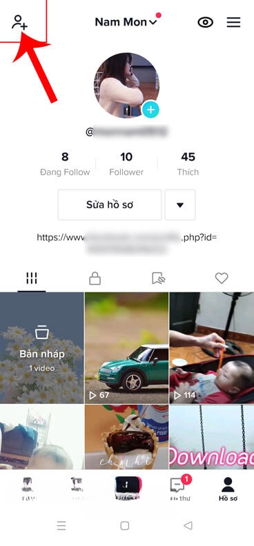 Nhấn vào biểu tượng tìm bạn bè