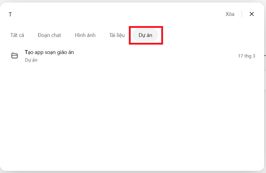 Kết quả tìm kiếm dữ liệu trên ChatGPT PC