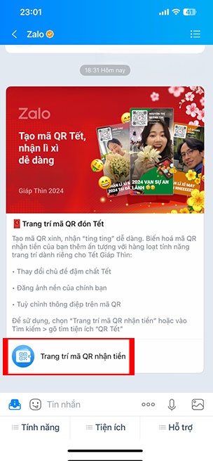  Cách trang trí mã QR Tết trên Zalo để nhận lì xì 