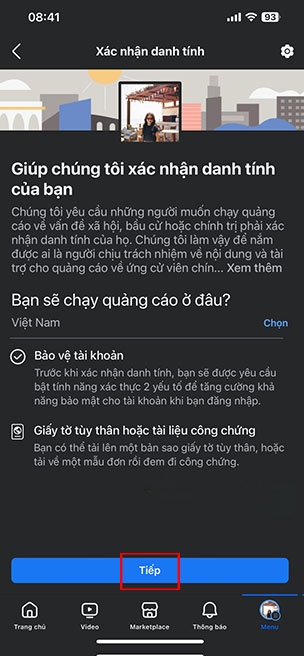 cach xac nhan danh tinh facebook 14*501016
