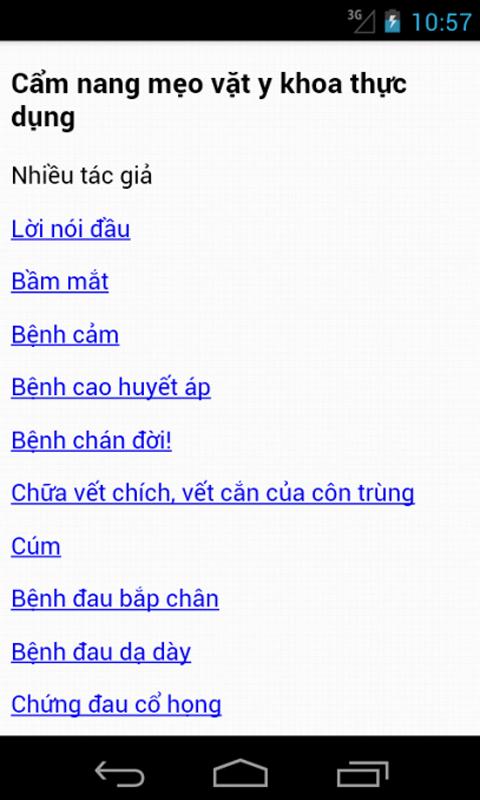 Cẩm nang mẹo vặt y khoaMẹo chữa bệnh trên Android