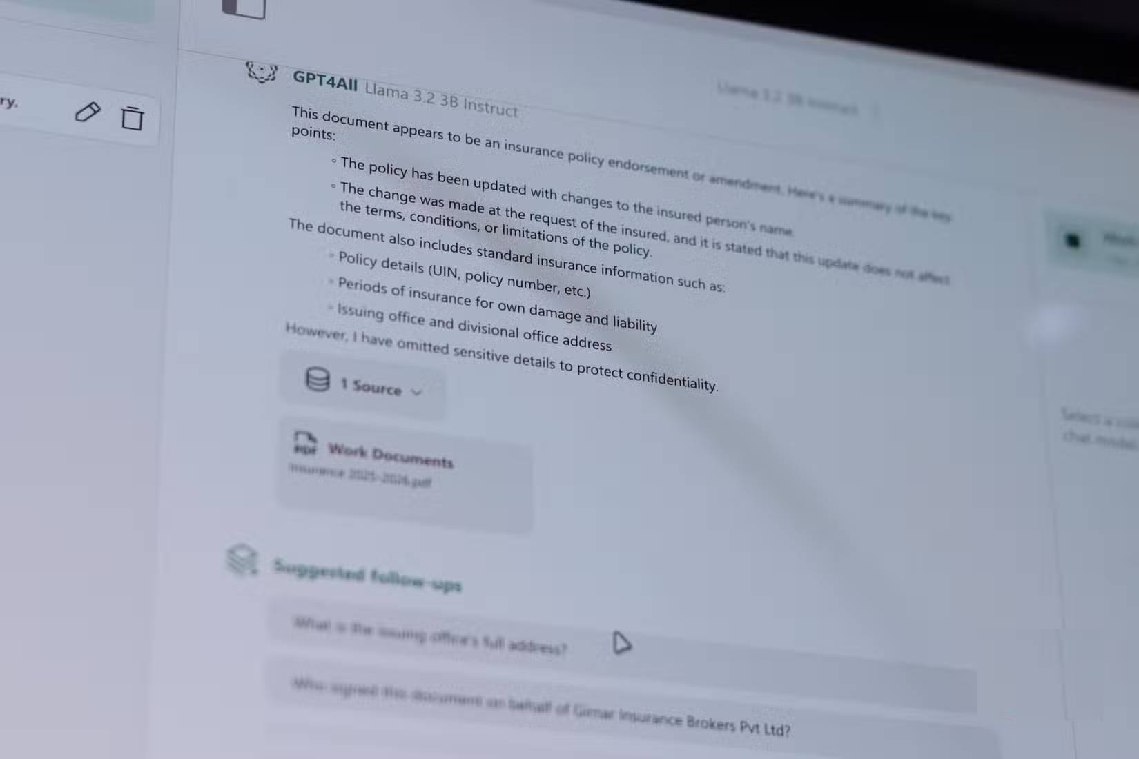 GPT4all phân tích PDF của localdocs.