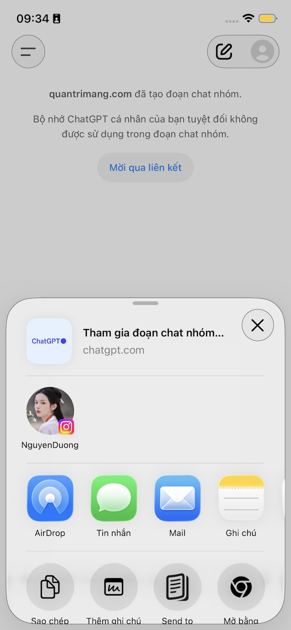 Link mời tham gia