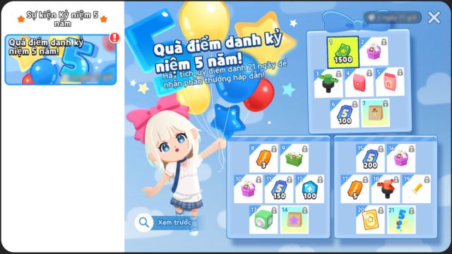 Bảng điểm danh kỷ niệm 5 năm