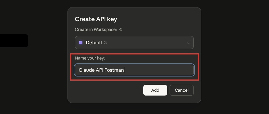 Đặt tên cho Claude API key